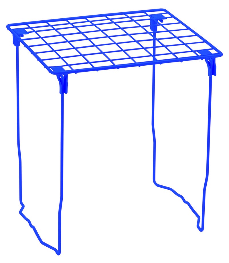 LockerMate Stac-A-Shelf Locker Shelf, Stackable Organizer, Extra Tall, Fits Standard Size School Lockers, Blue - Image 1
